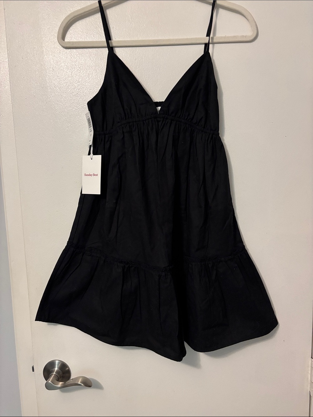 Sunday Best Black Spaghetti-Strap Casual Dress